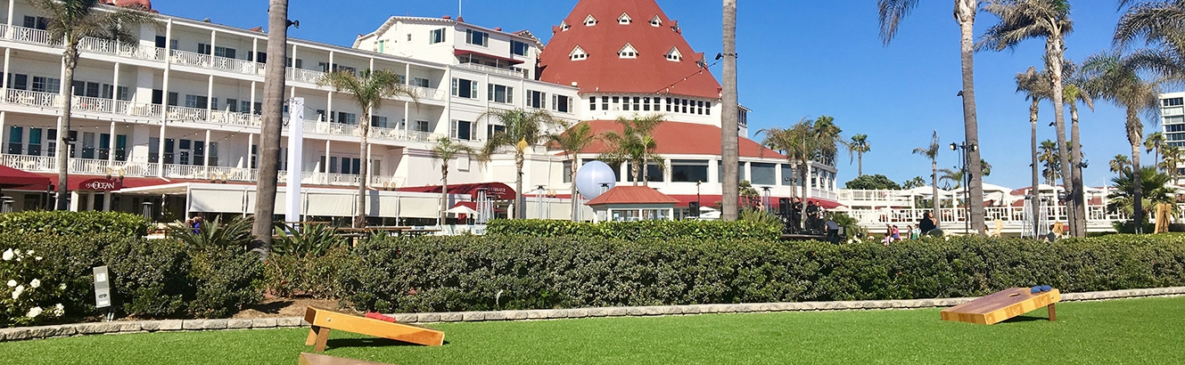 Outside the Hotel Del
