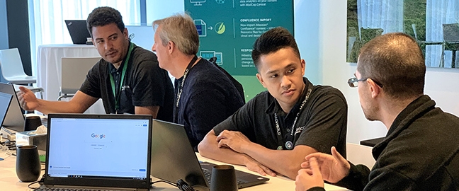 Closeup of a support session in the MadWorld Support Lounge