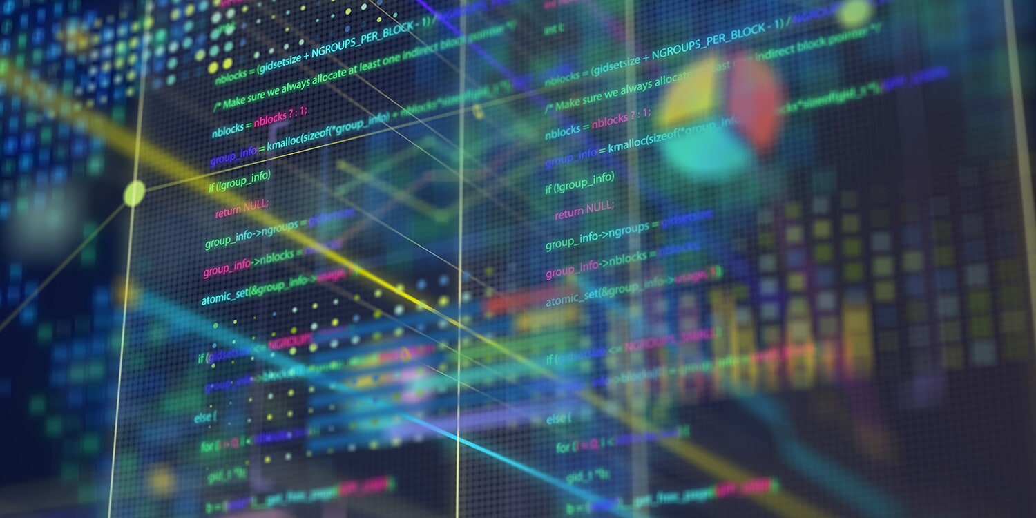 Image of code overlaid across the screen