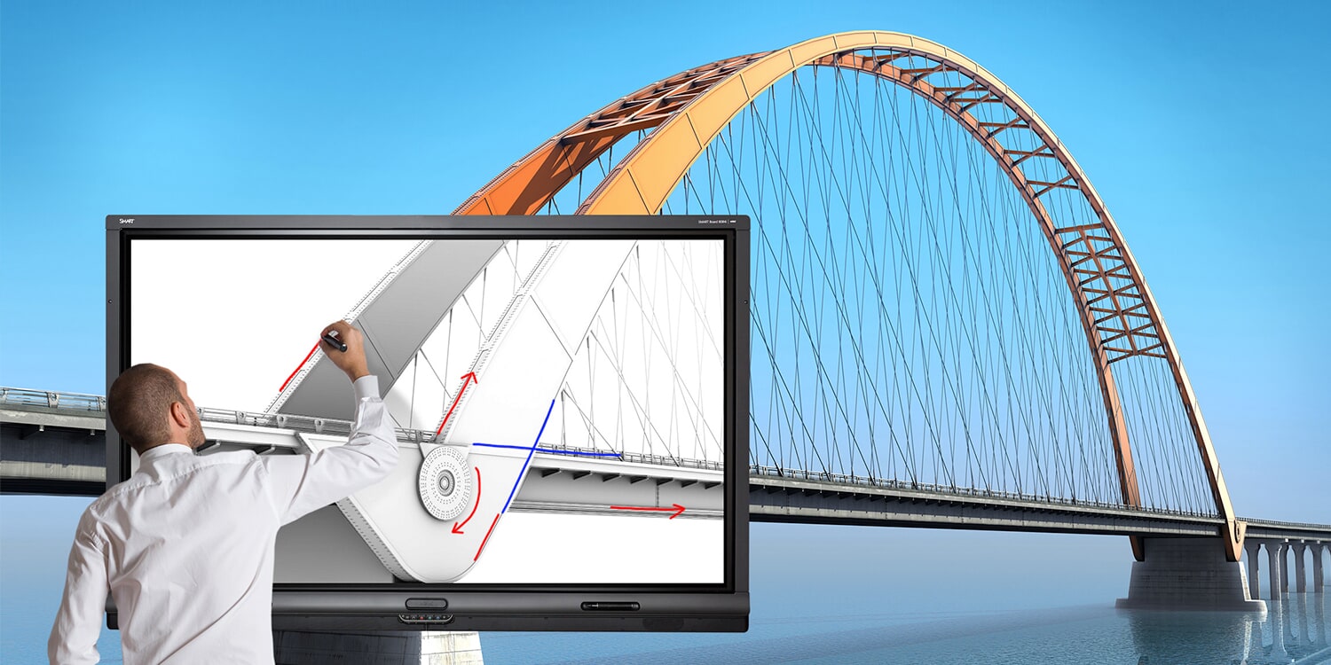 Someone using a Smart Interactive Display to draw