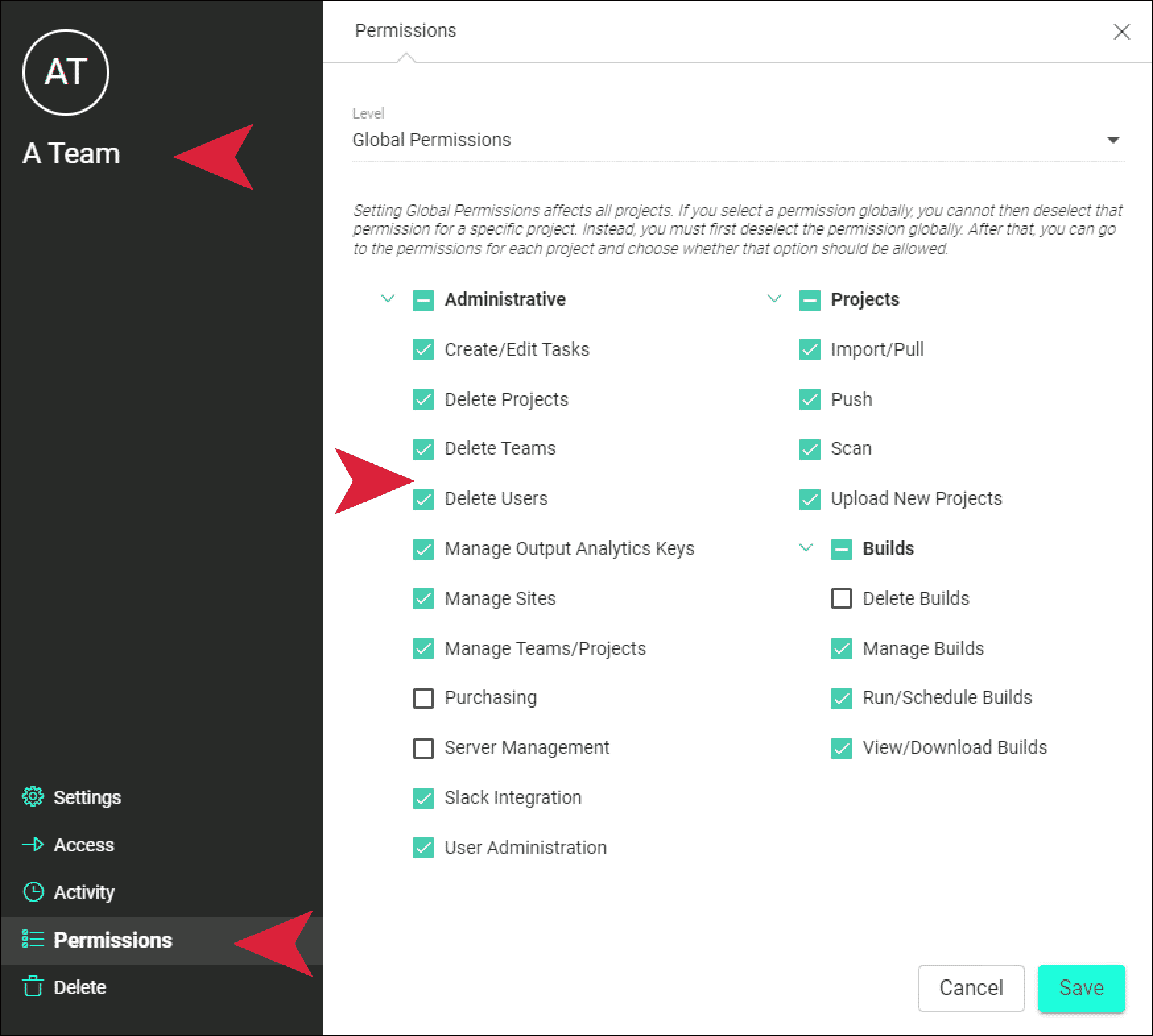 New Team Permissions