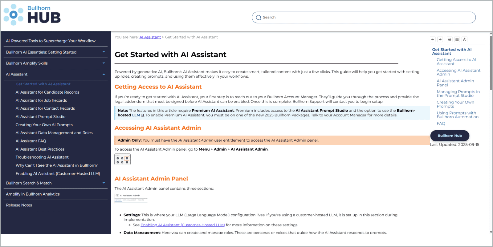 Screenshot of Bullhorn AI assist
