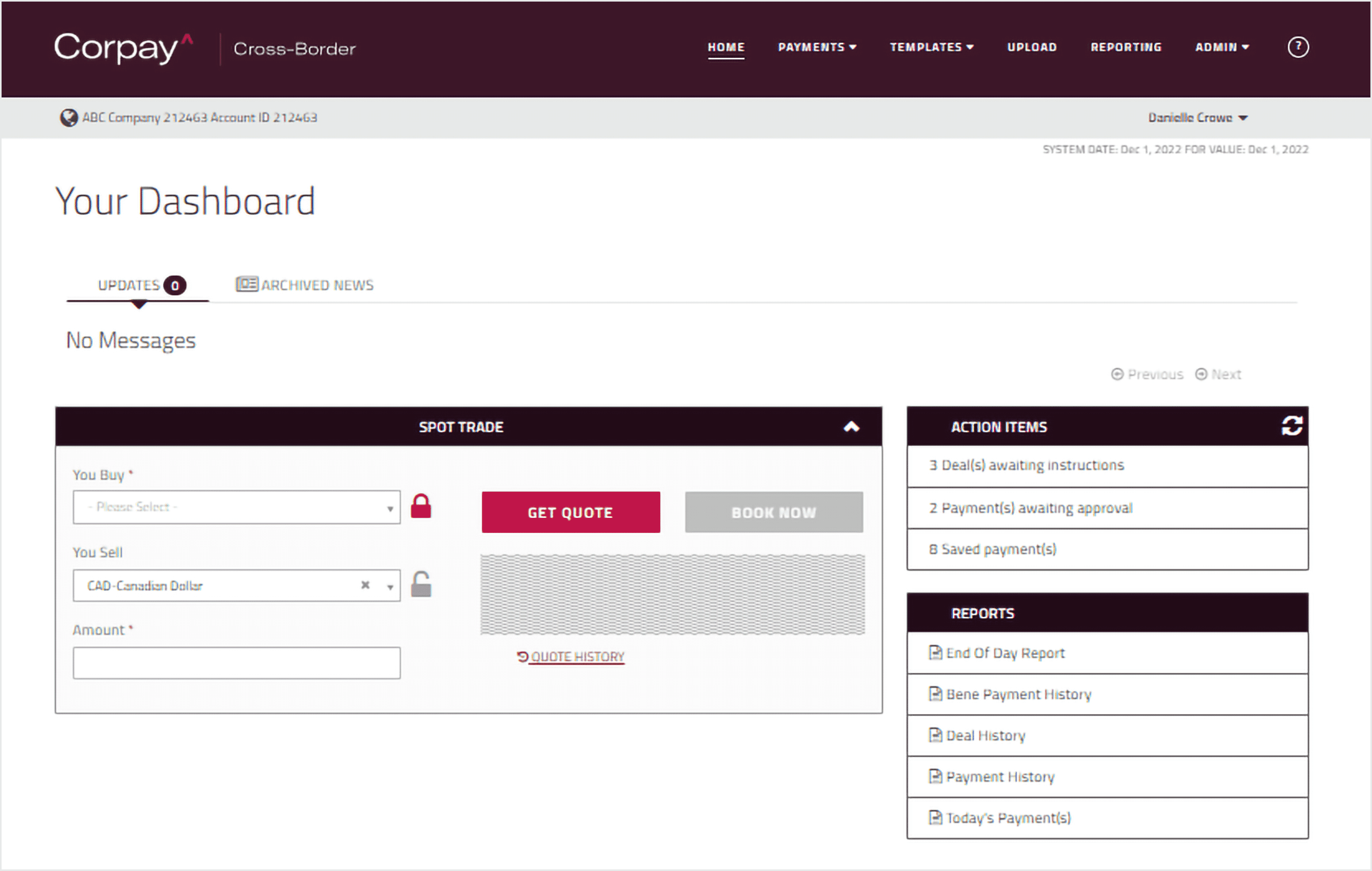 your dashboard screenshot