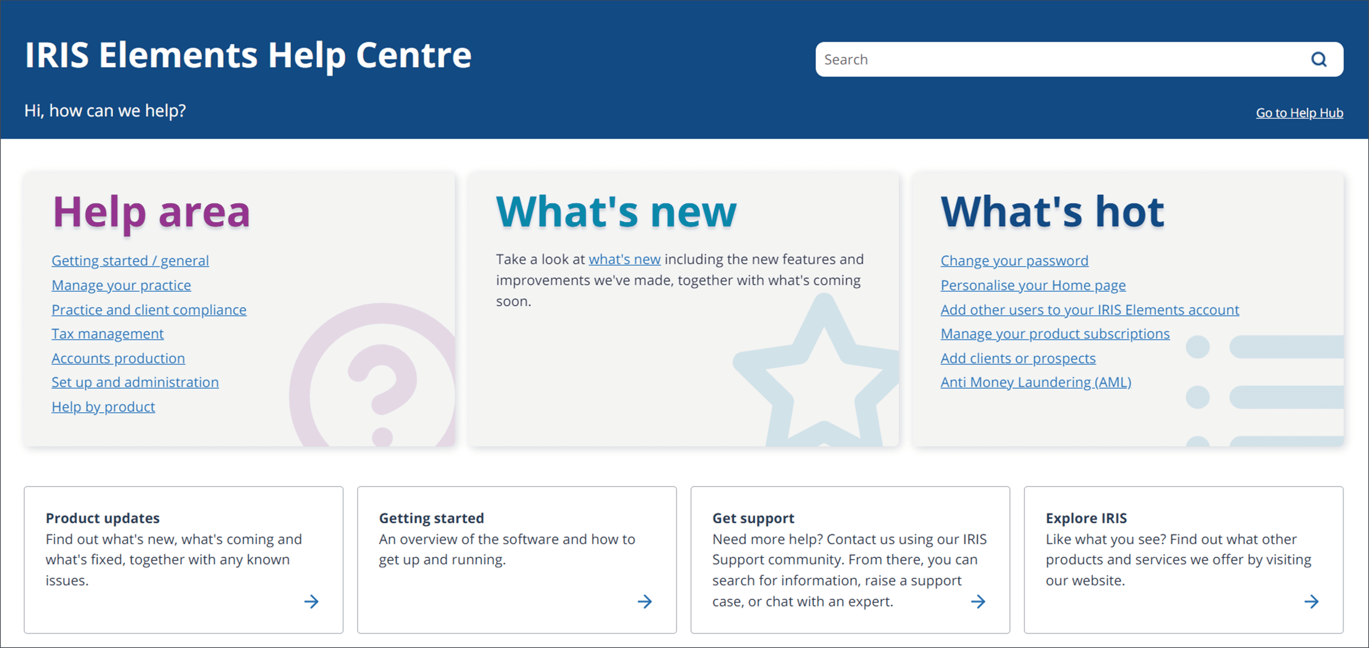 IRIS delivers modern web-based Help for 25 different products and cloud-based solutions that can be accessed via a central Help Hub portal.