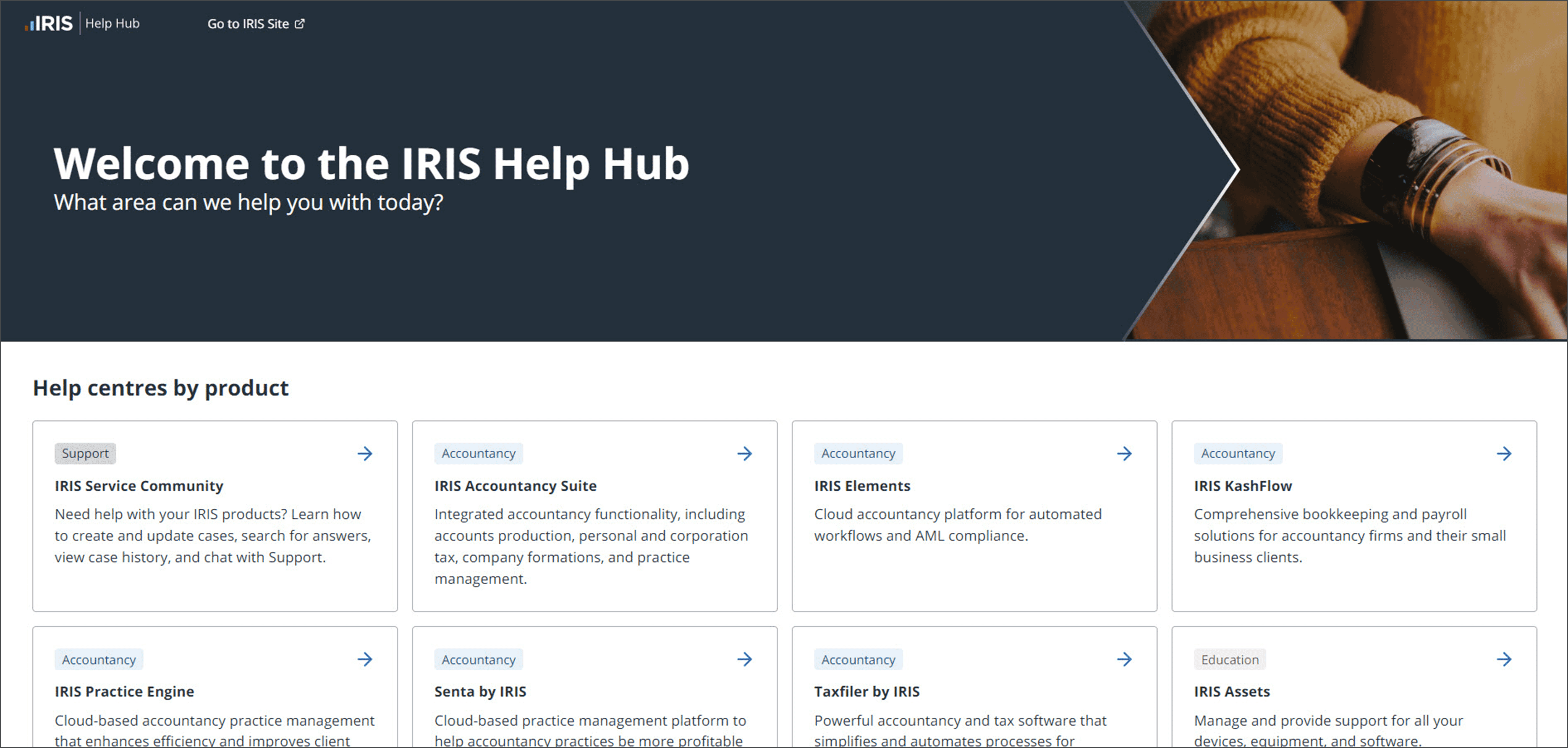 New help centre design home page