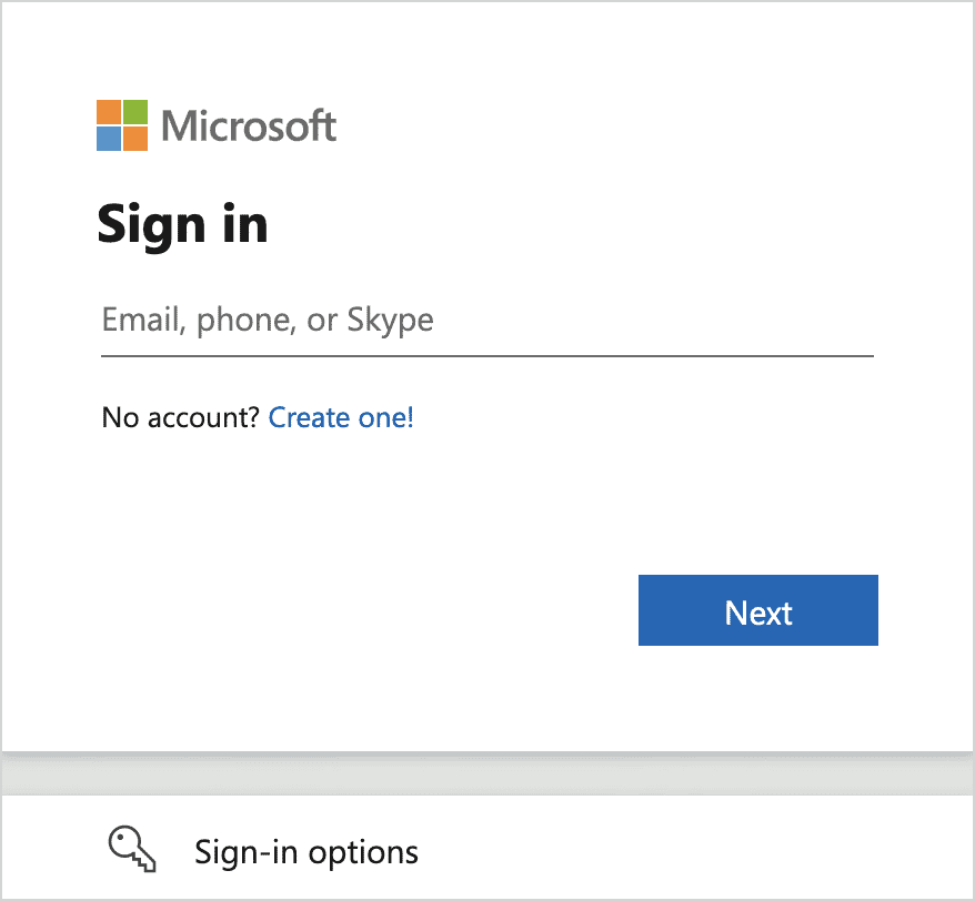 Microsoft SSO Screenshot