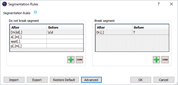 Segmentation Rules Editor Screenshot